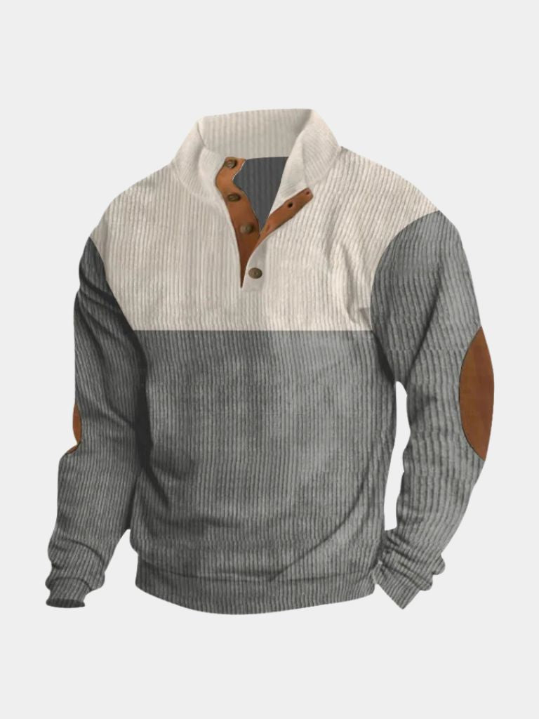 High Collar Corduroy - Retro Pullover