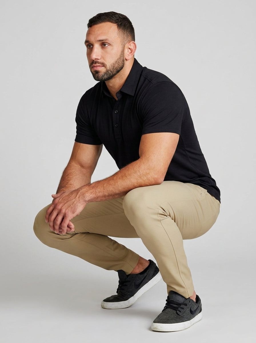 Athletic Fit Stretch Tech Chino - Mid Khaki - 4
