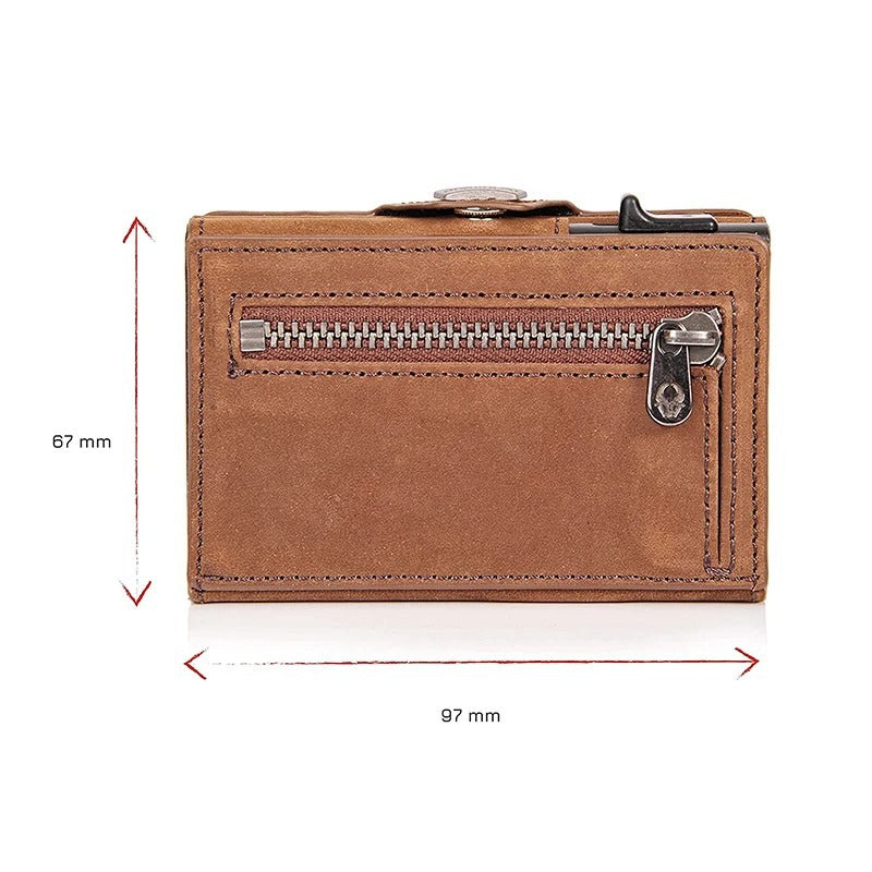 Pop-Up RFID Wallet in Genuine Leather – Sleek Protection, Effortless Access