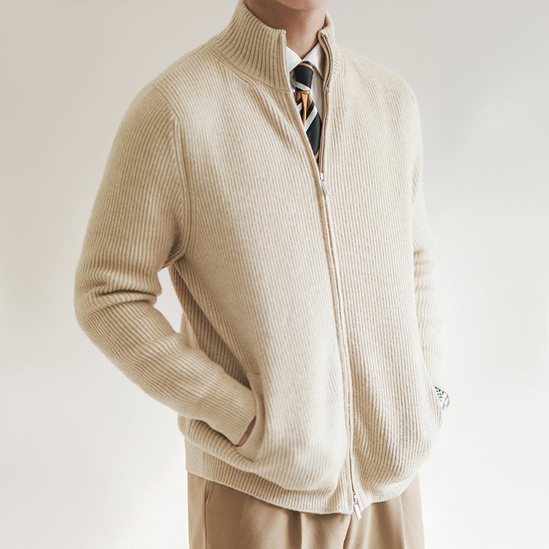Russell | Men's Full Zip Ribbed Knit Sweater