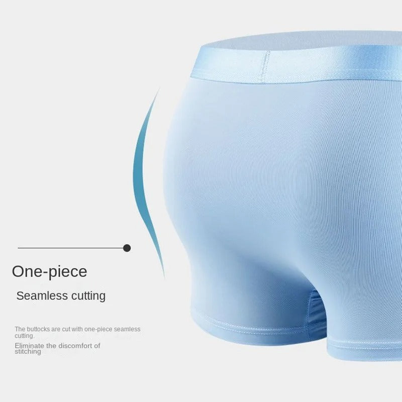 4 Pack Ice Silk Men's Boxer Underwear Breathable & Comfortable