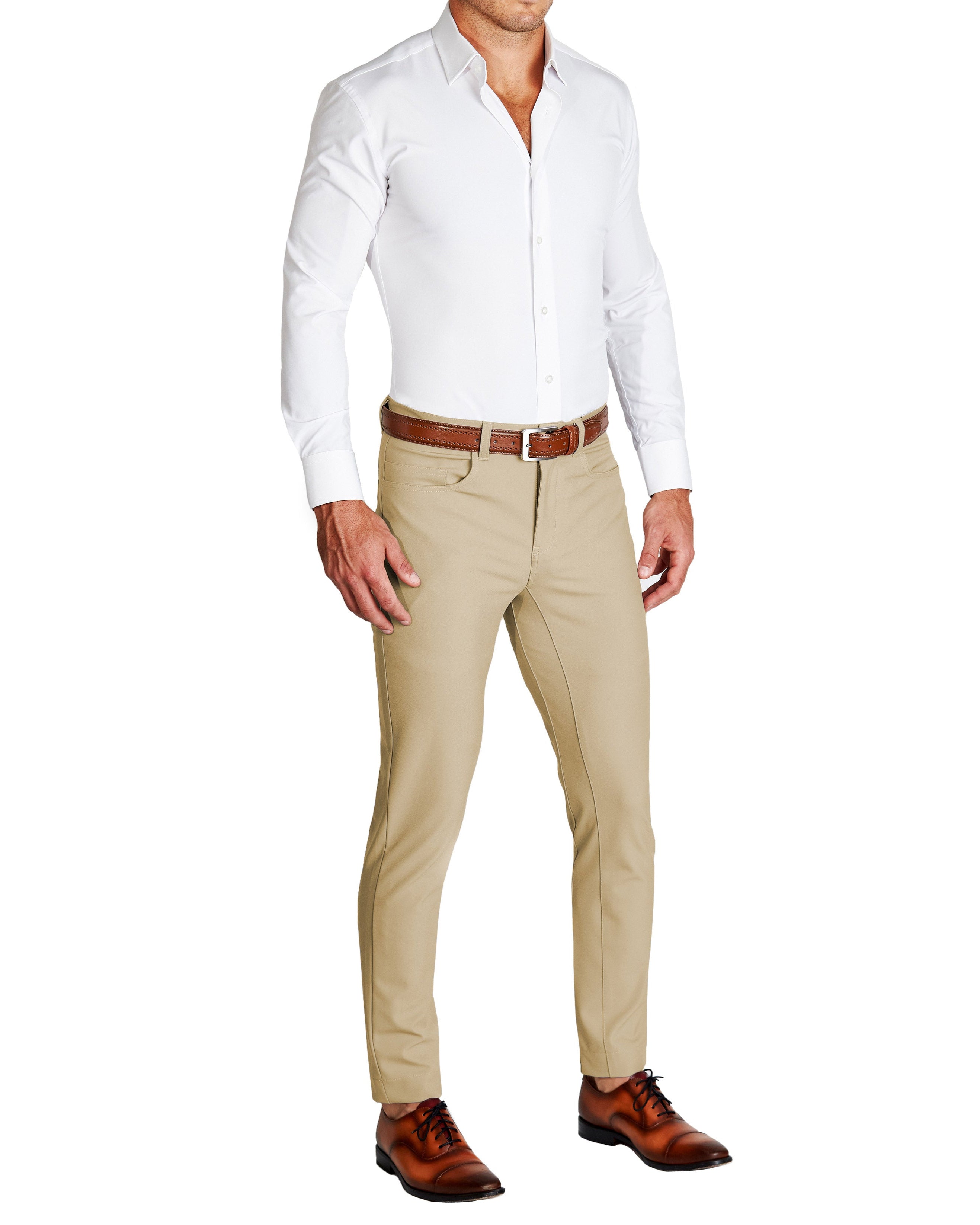 Athletic Fit Stretch Tech Chino - Mid Khaki