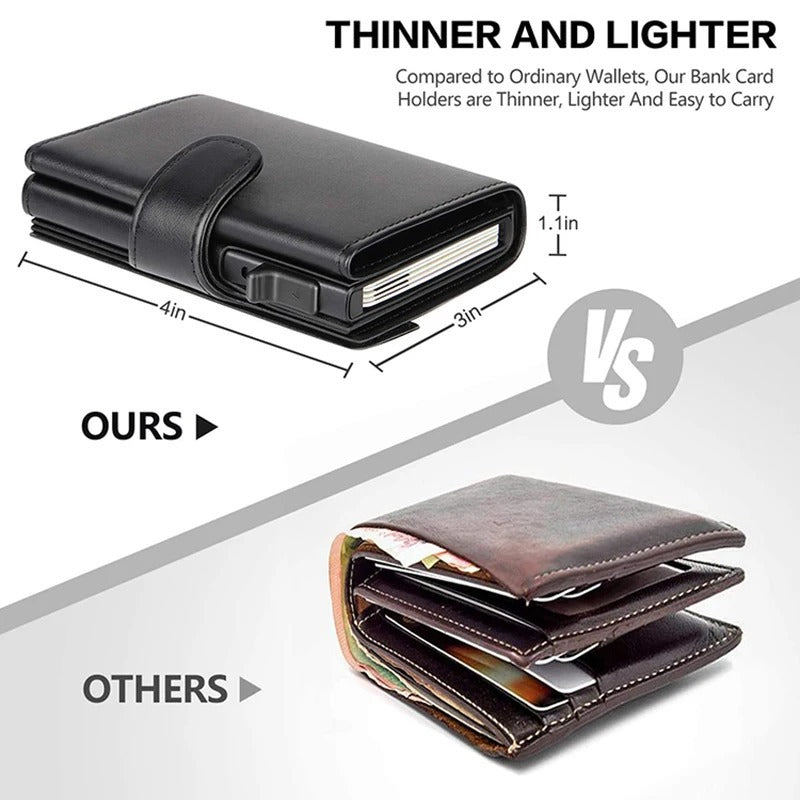 RFID blocking minimalist wallet for men