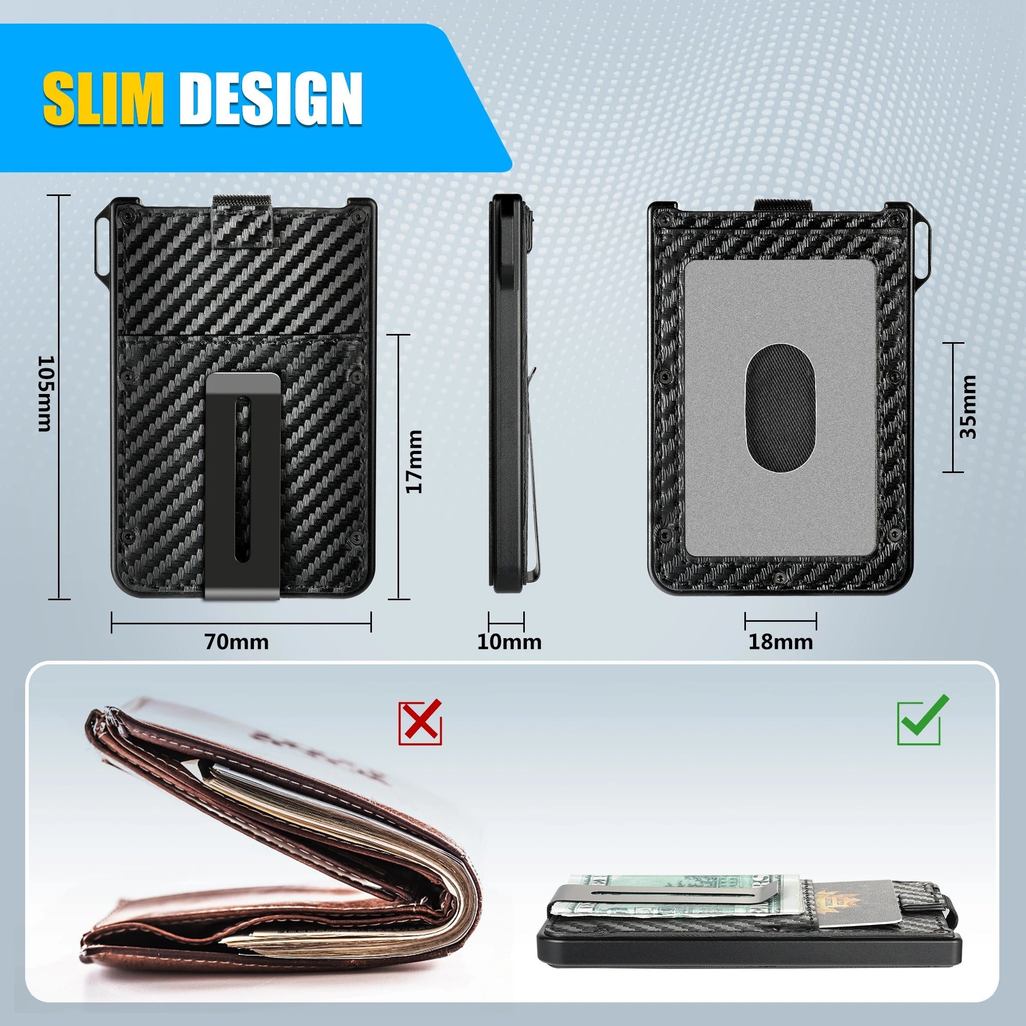 Men Carbon Fiber Wallet