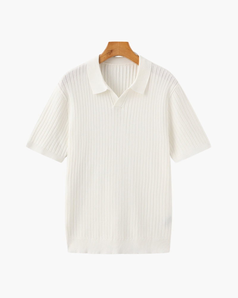 Ribbed Knit Polo – Fine Merino