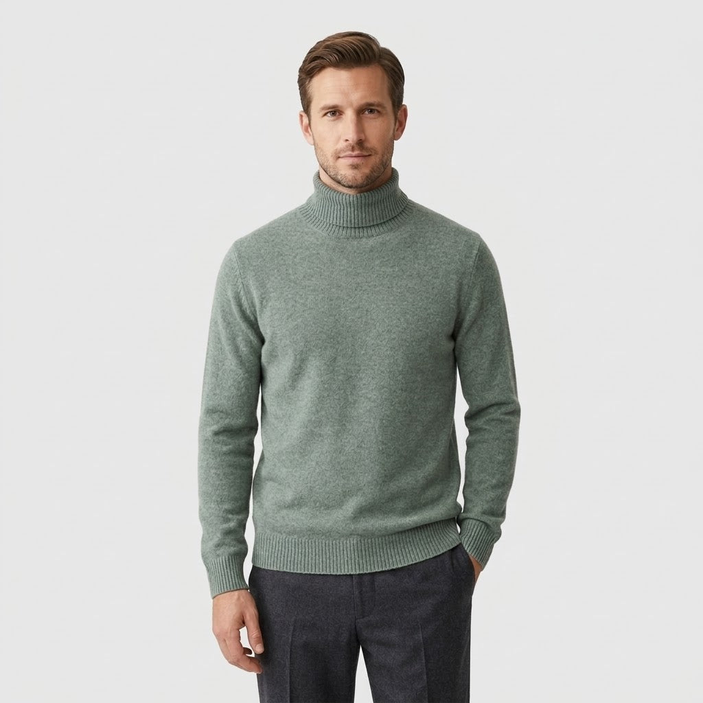 100% Merino Wool Turtleneck Sweater - Fayymont