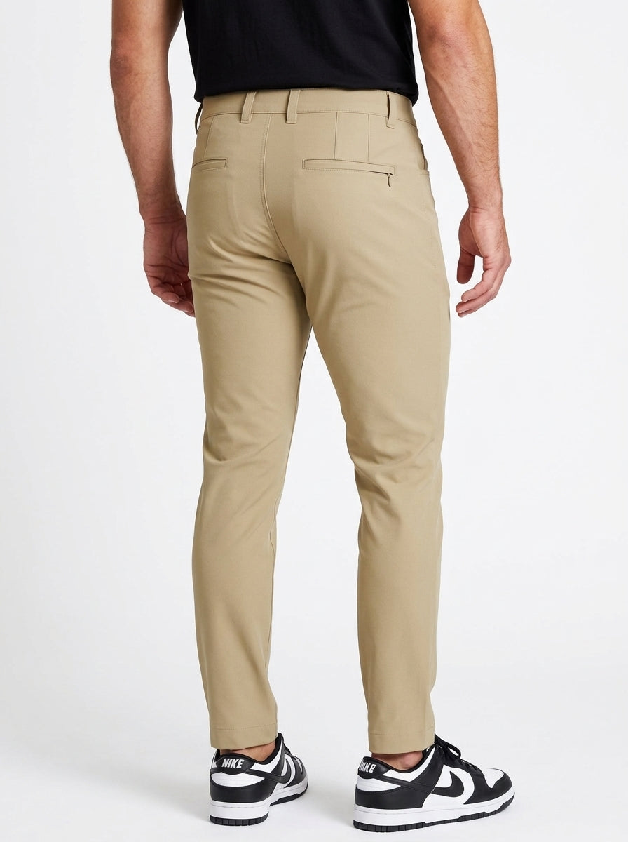 Athletic Fit Stretch Tech Chino - Mid Khaki - 3
