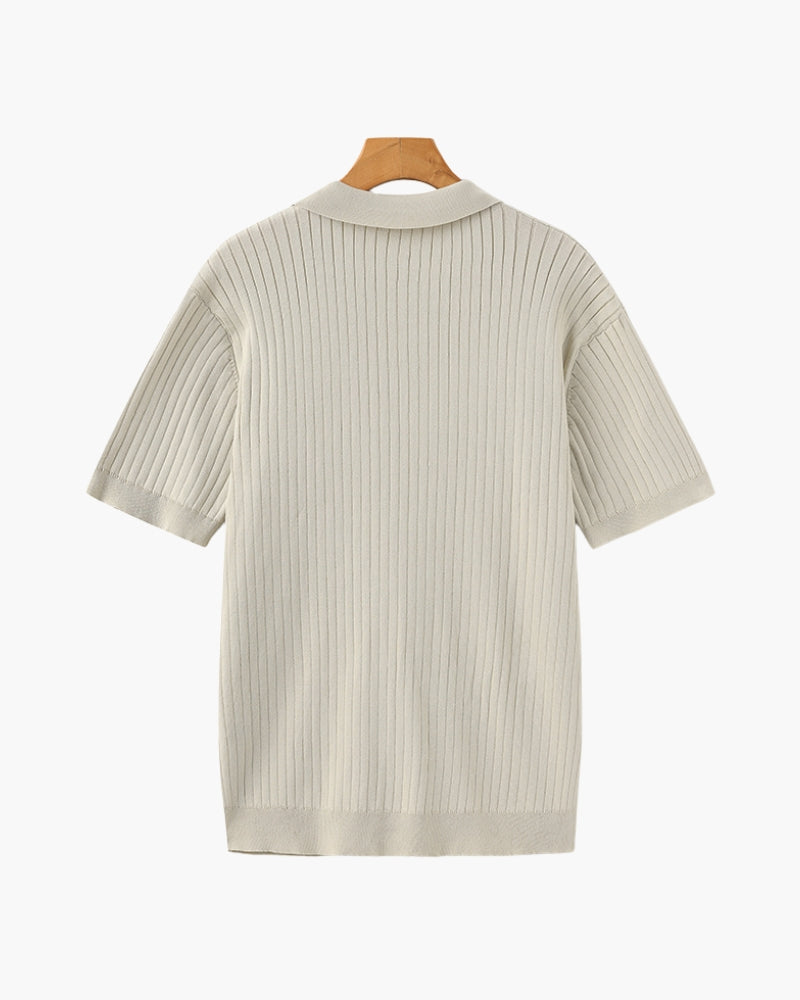 Ribbed Knit Polo – Fine Merino