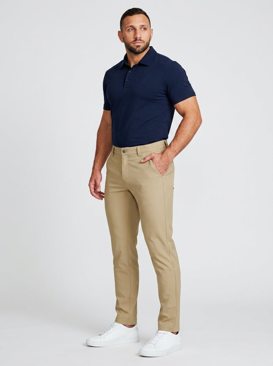 Athletic Fit Stretch Tech Chino - Mid Khaki - 2