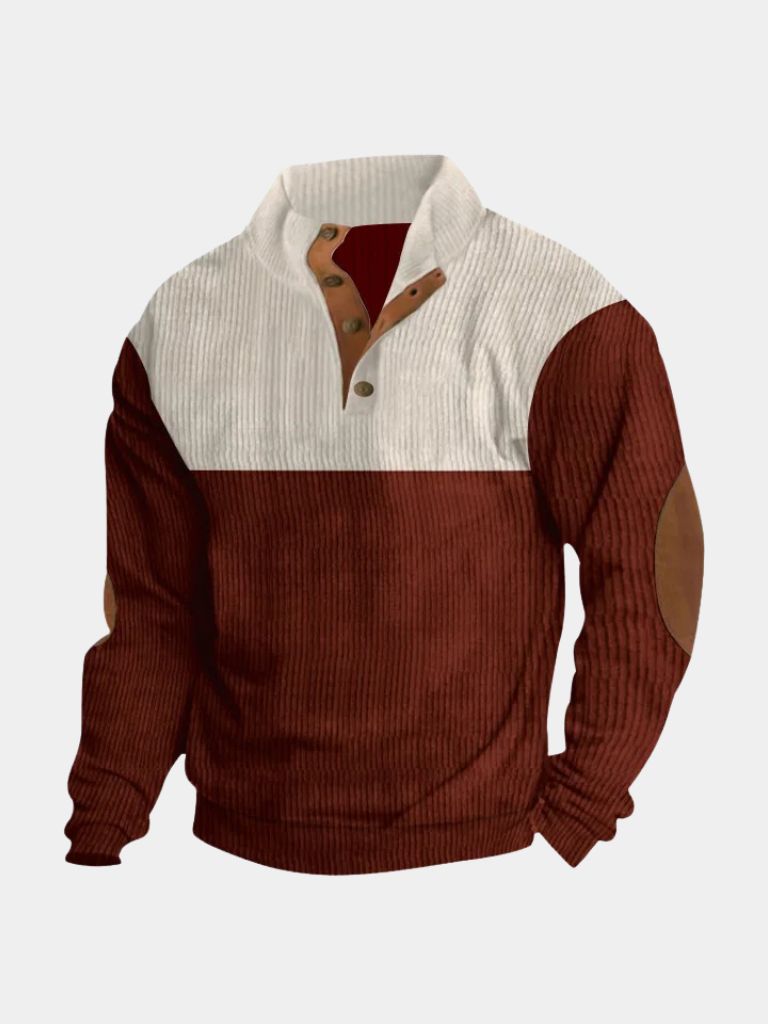 High Collar Corduroy - Retro Pullover