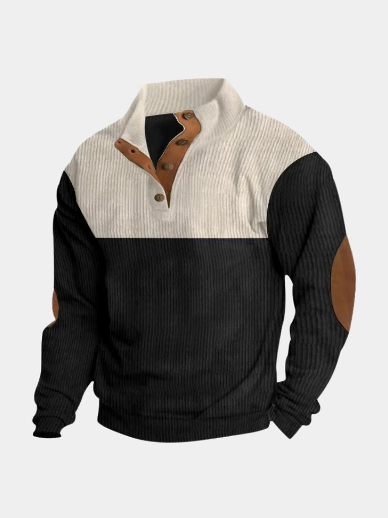 High Collar Corduroy - Retro Pullover
