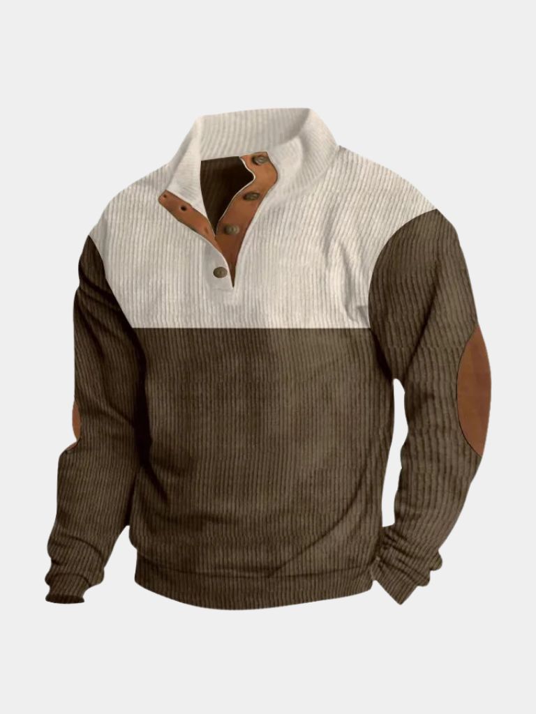 High Collar Corduroy - Retro Pullover