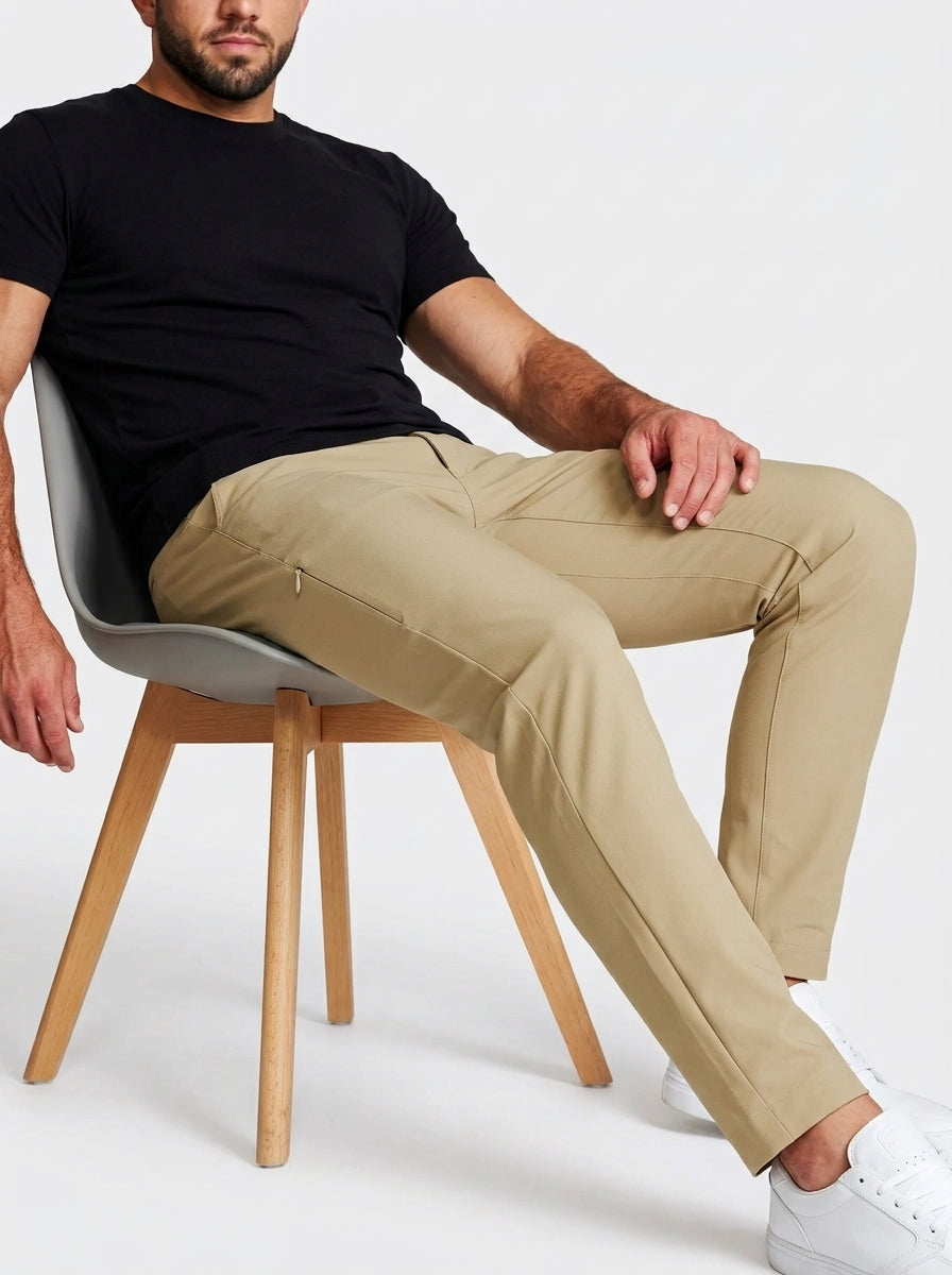 Athletic Fit Stretch Tech Chino - Mid Khaki - 5