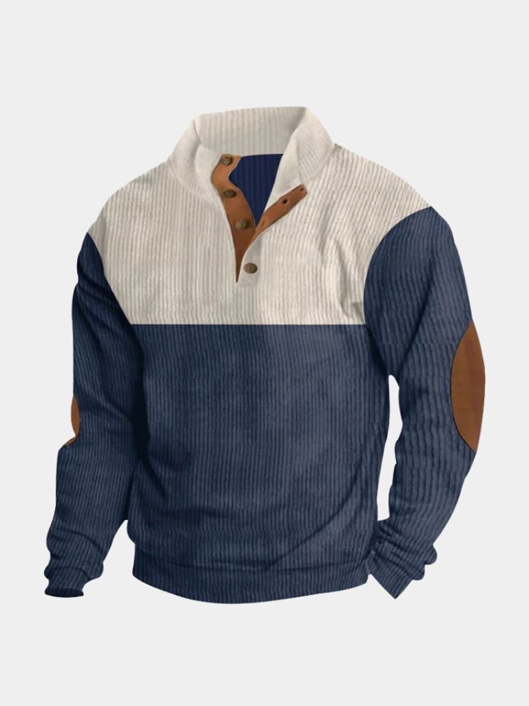 High Collar Corduroy - Retro Pullover