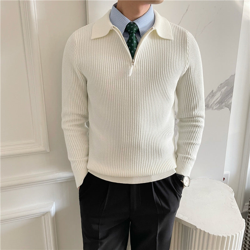 Cotton Zipped Sweater - Fayymont Co