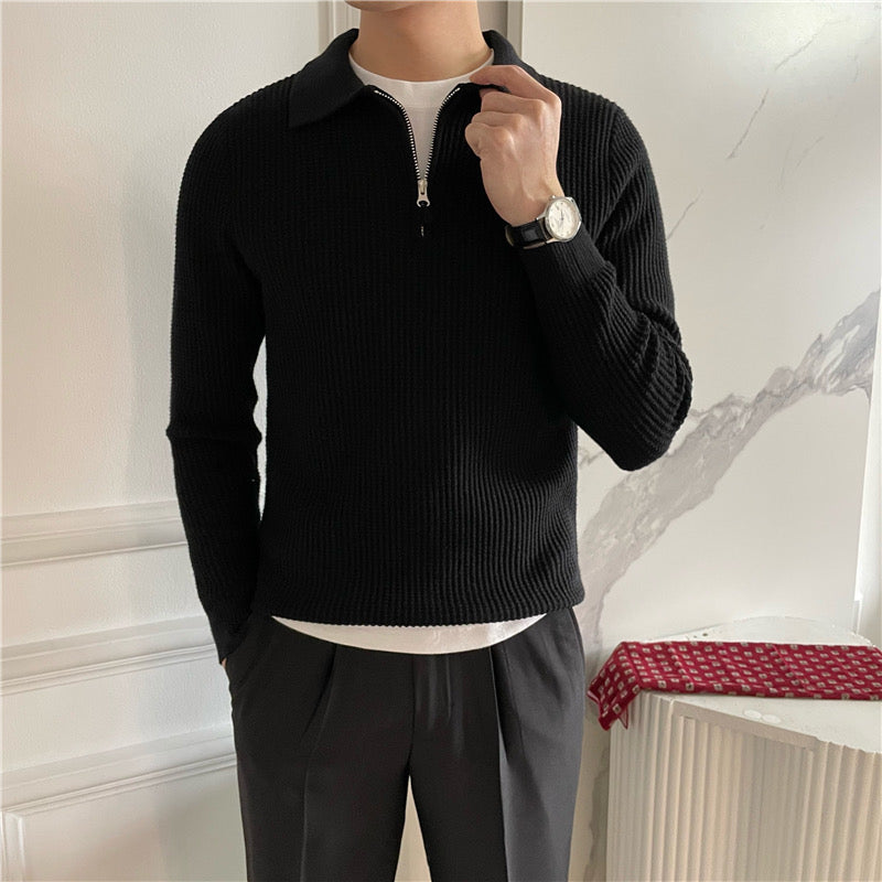 Cotton Zipped Sweater - Fayymont Co