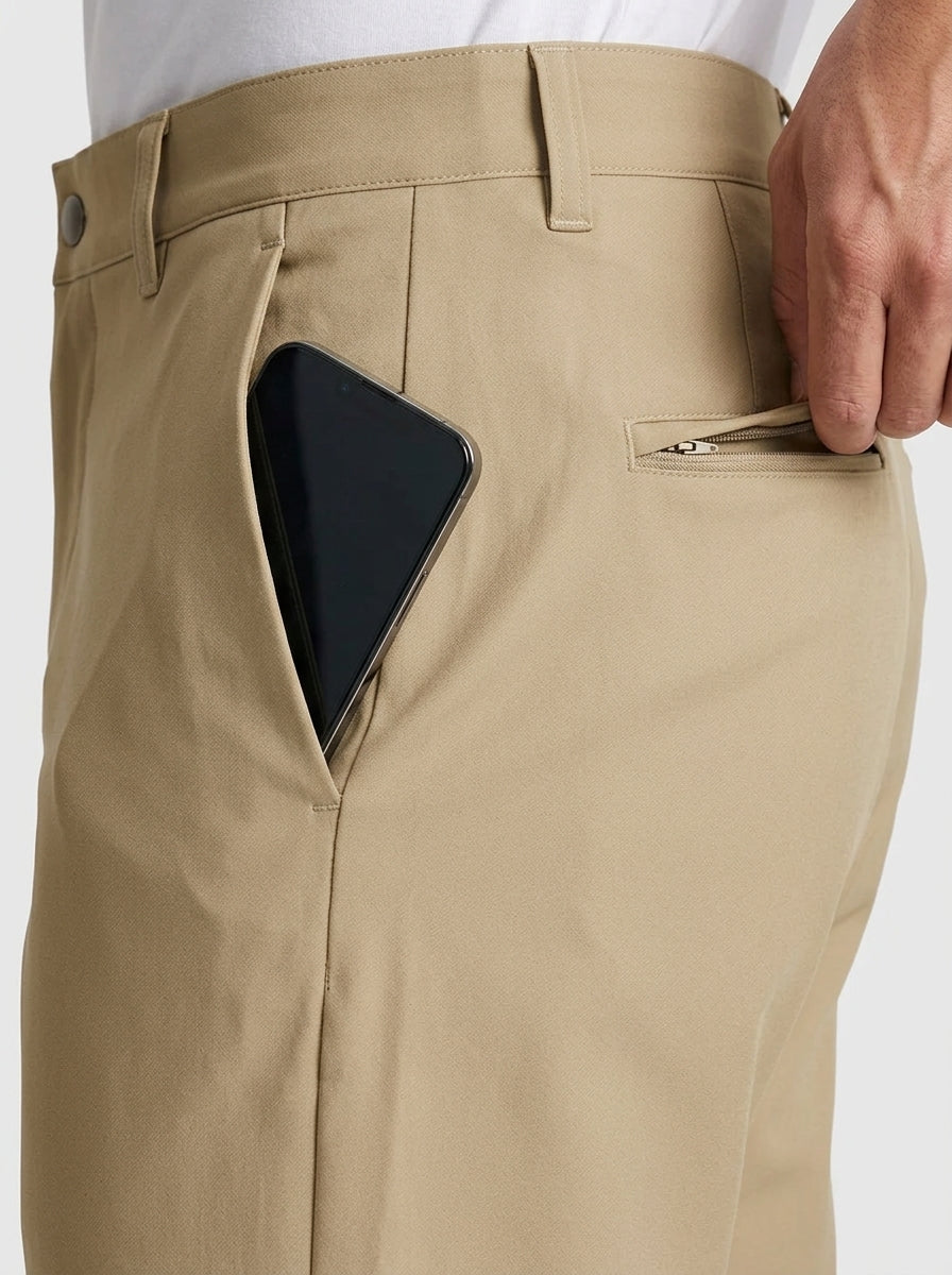 Athletic Fit Stretch Tech Chino - Mid Khaki - 6