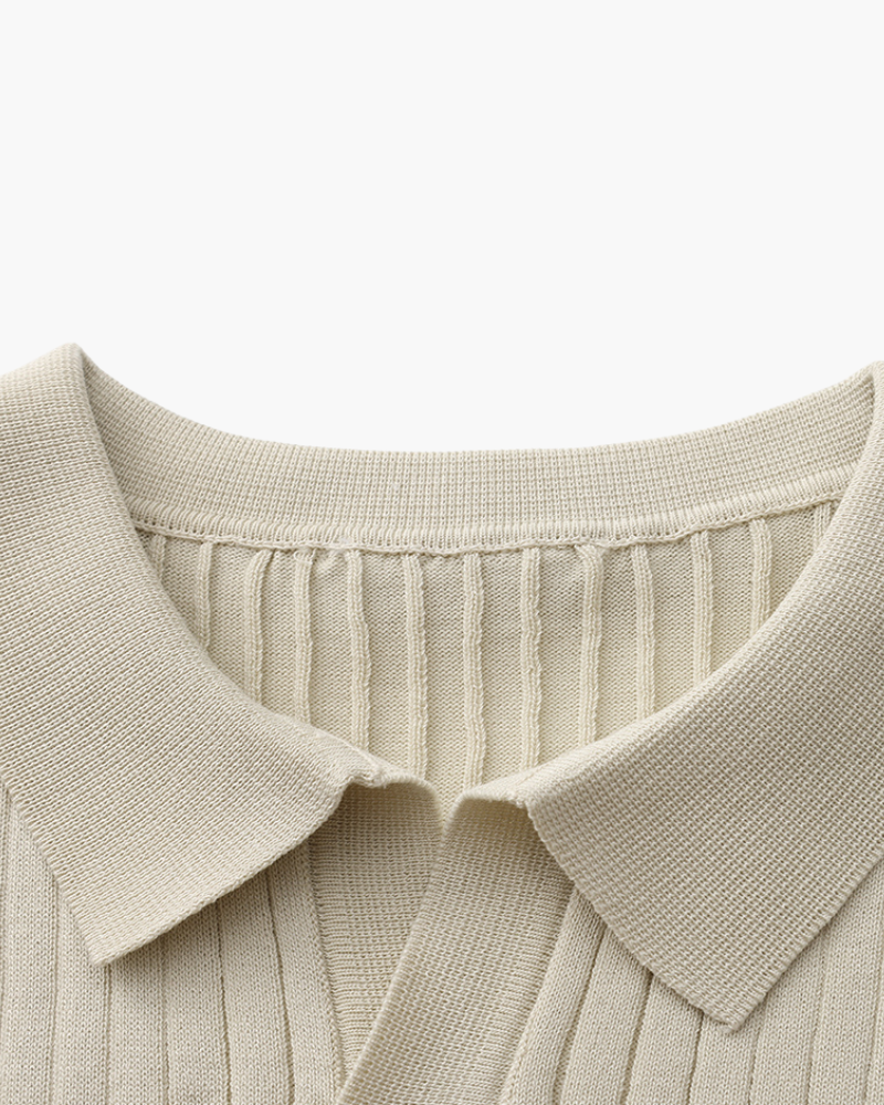 Ribbed Knit Polo – Fine Merino
