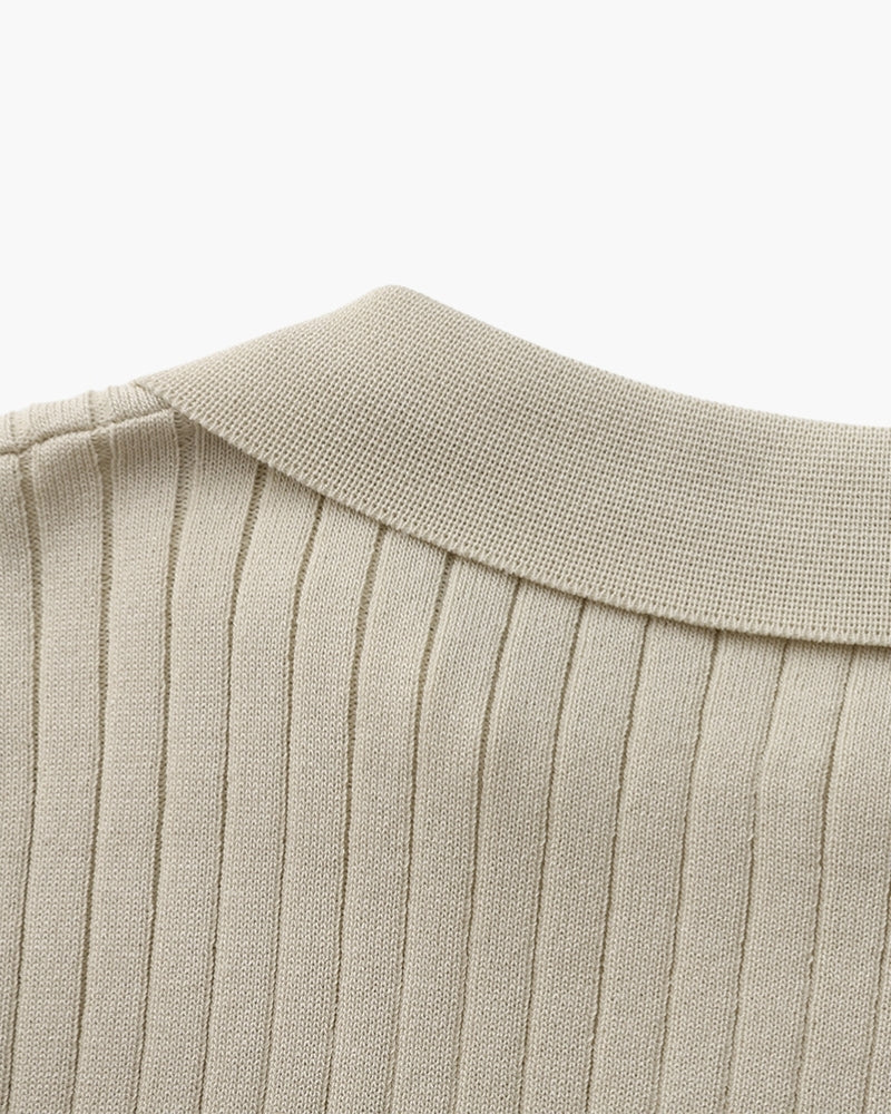 Ribbed Knit Polo – Fine Merino
