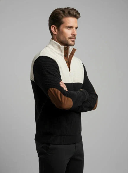 High Collar Corduroy - Retro Pullover