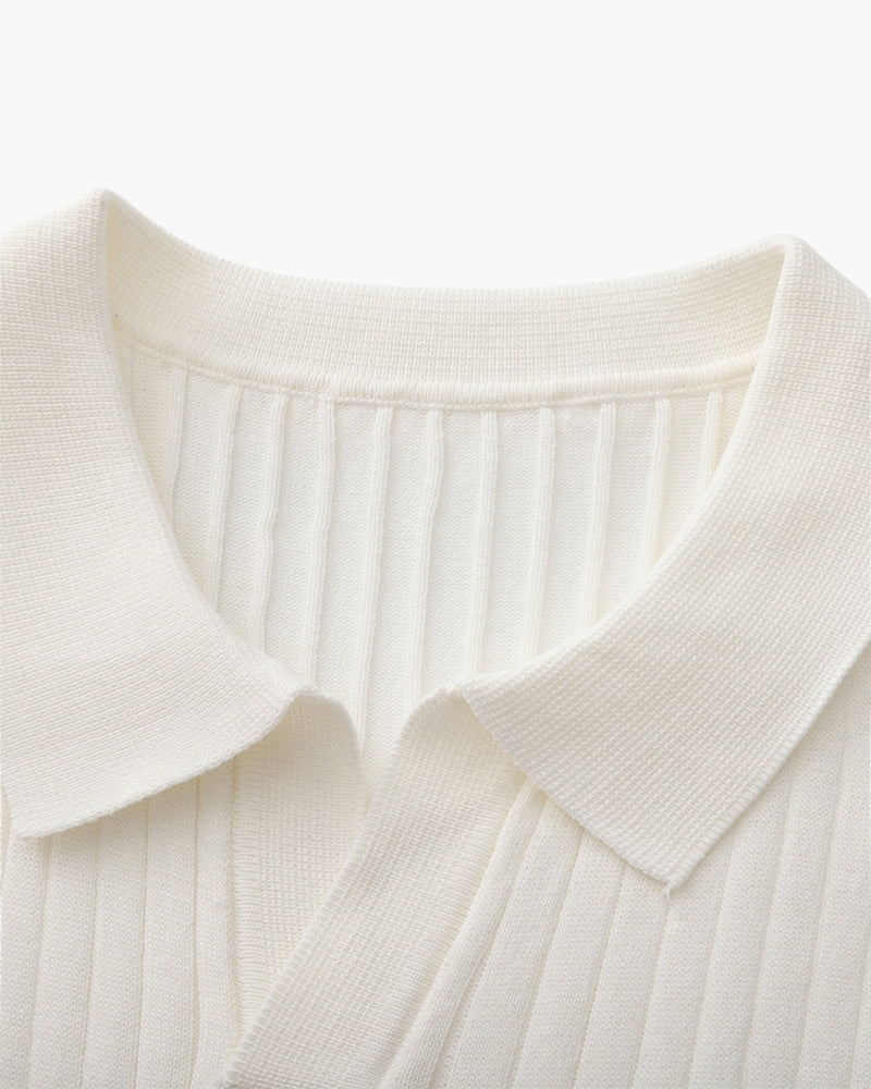 Ribbed Knit Polo – Fine Merino