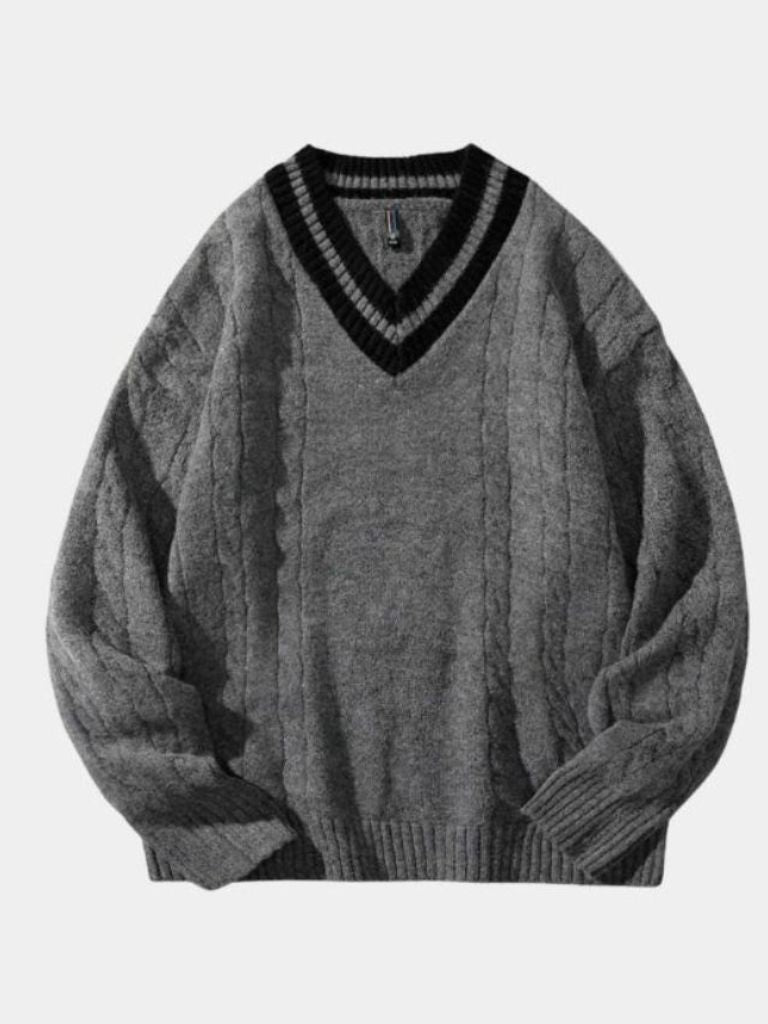 Minimalist V-Neck Sweater - Fayymont Co