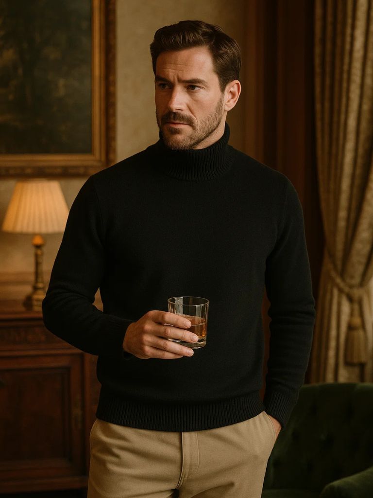 100% Merino Wool Turtleneck Sweater - Fayymont Co