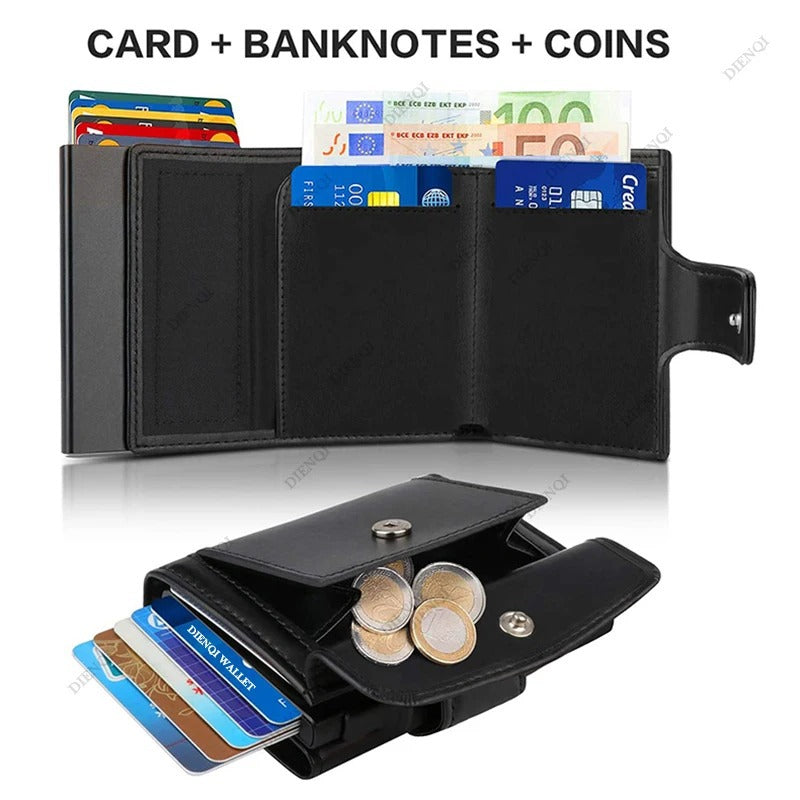 RFID blocking minimalist wallet for men