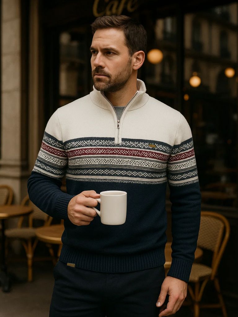 Half Zip Knit Pullover Sweater - Fayymont Co