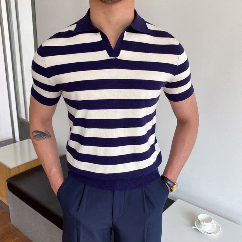 Old Money V Collar Polo Shirt
